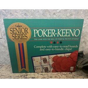 1989 Vtg Poker-Keeno Game Cadaco Senior Series Cards Chips No Directions